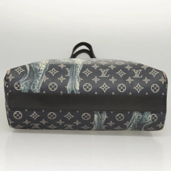 LOUIS VUITTON Monogram Savanna Tote Bag Black M54127 LV Auth BA2200 - Picture 8 of 14